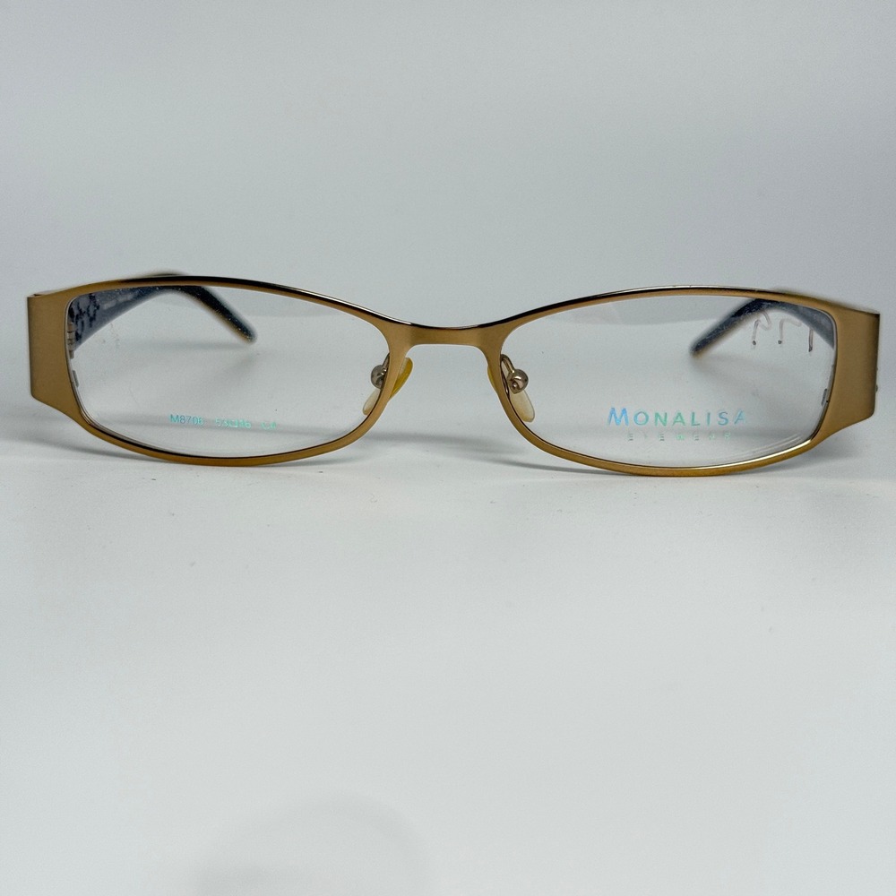 Monalisa Eyewear M8706 Matt Gold Floral Eyeglass Frames 53-16-135 Japan Womens